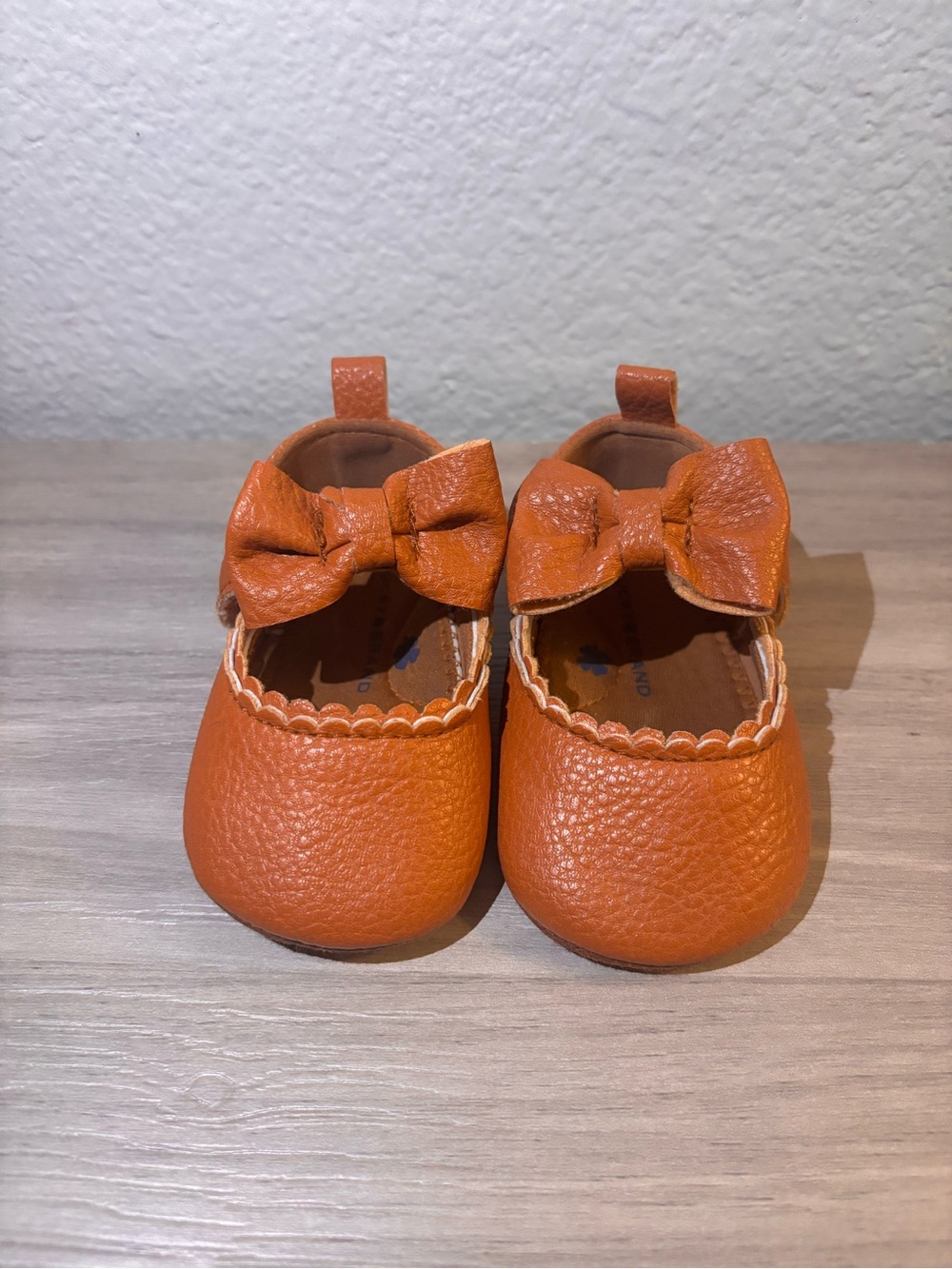 Lucky Brand Orange Bow Mary Jane Baby Shoes